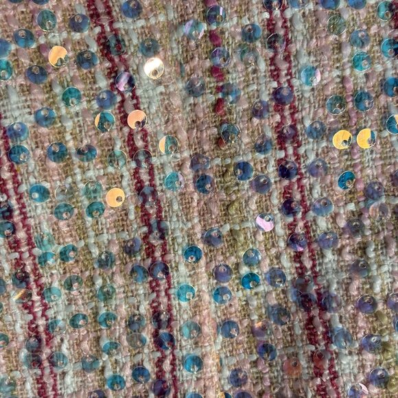 Endless Rose Pink Tweed Mini Dress With Sequins & Buttons Size M Sleeveless - Picture 6 of 16